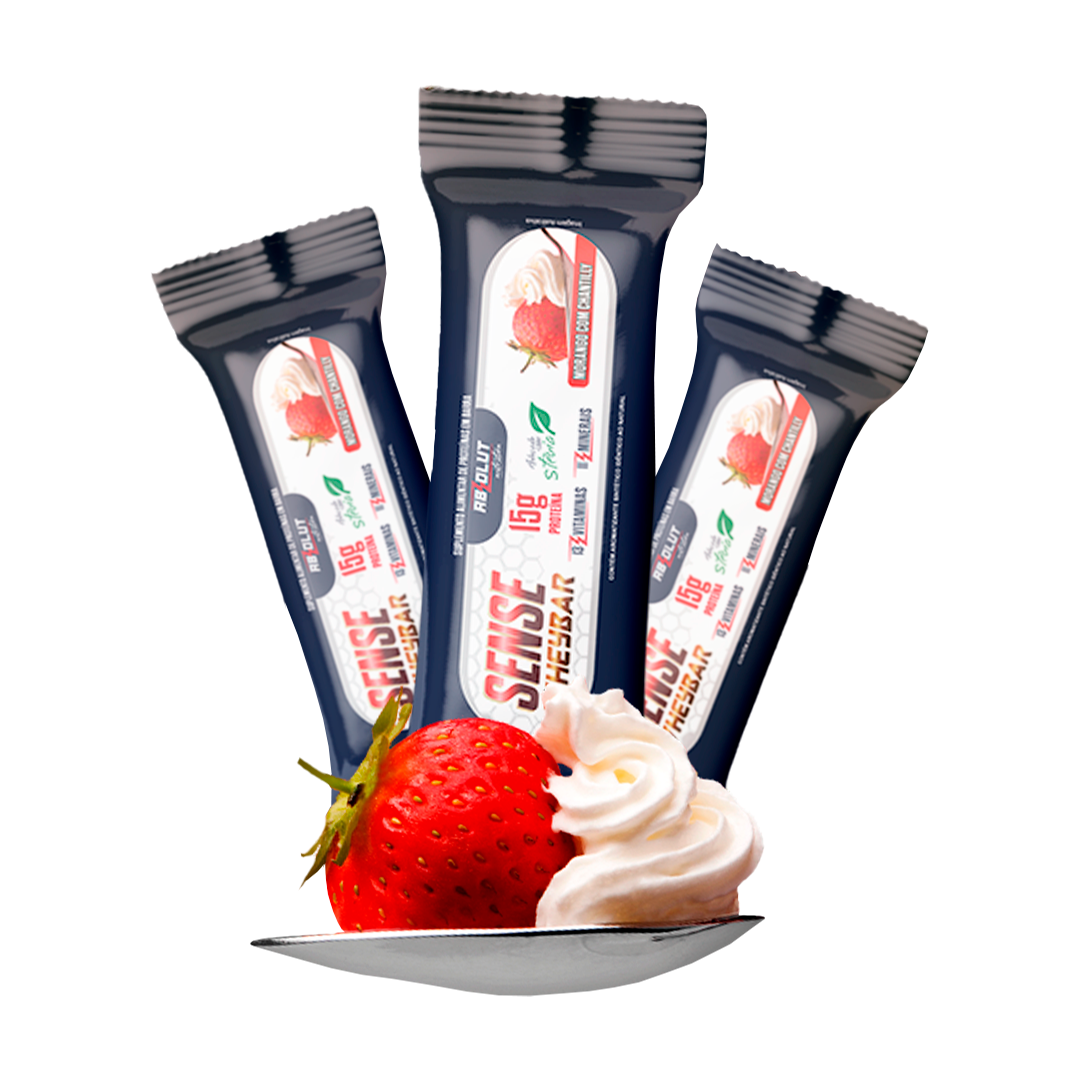 Barrinha de Proteína Sabor Morango com Chantilly DSP 12un - ABSOLUT