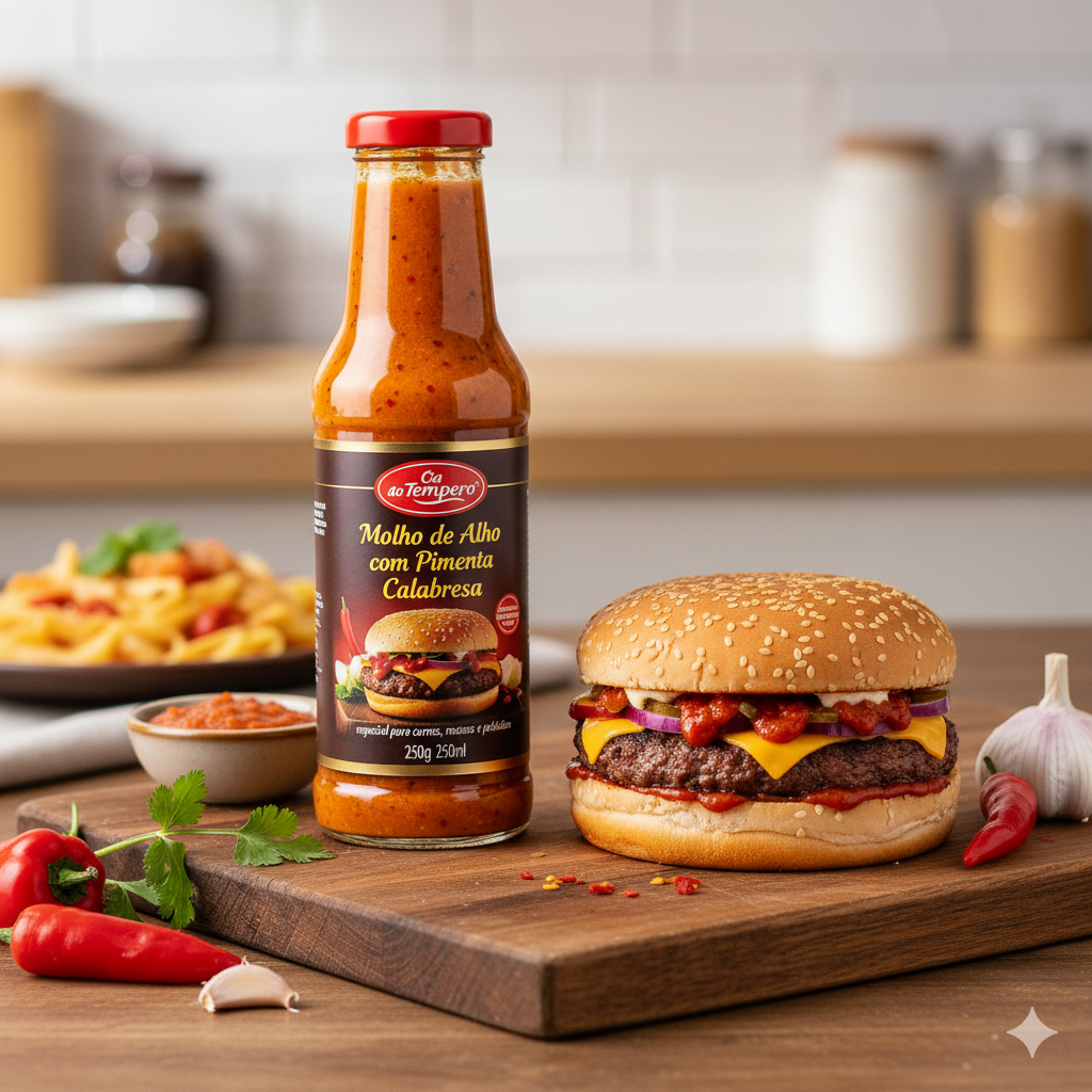 Molho Alho Com Pimenta Calabresa 180ml - CIA DO TEMPERO