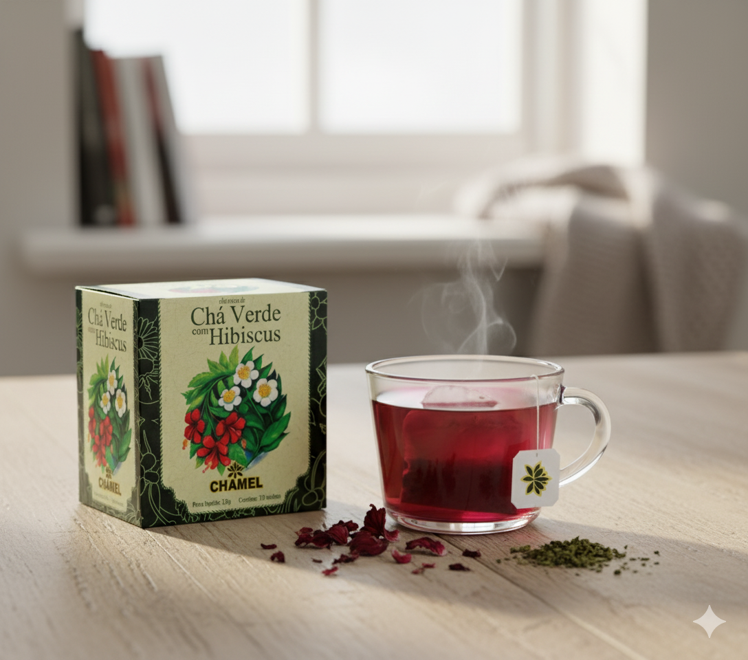 Sachê chá verde com Hibisco 15G - CHAMEL