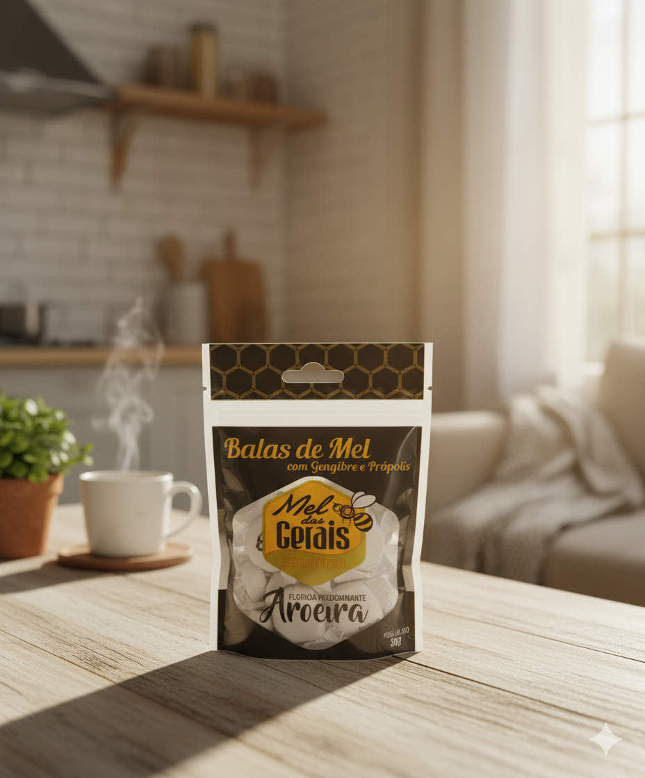 Bala De Gengibre Com Mel - MEL DAS GERAIS