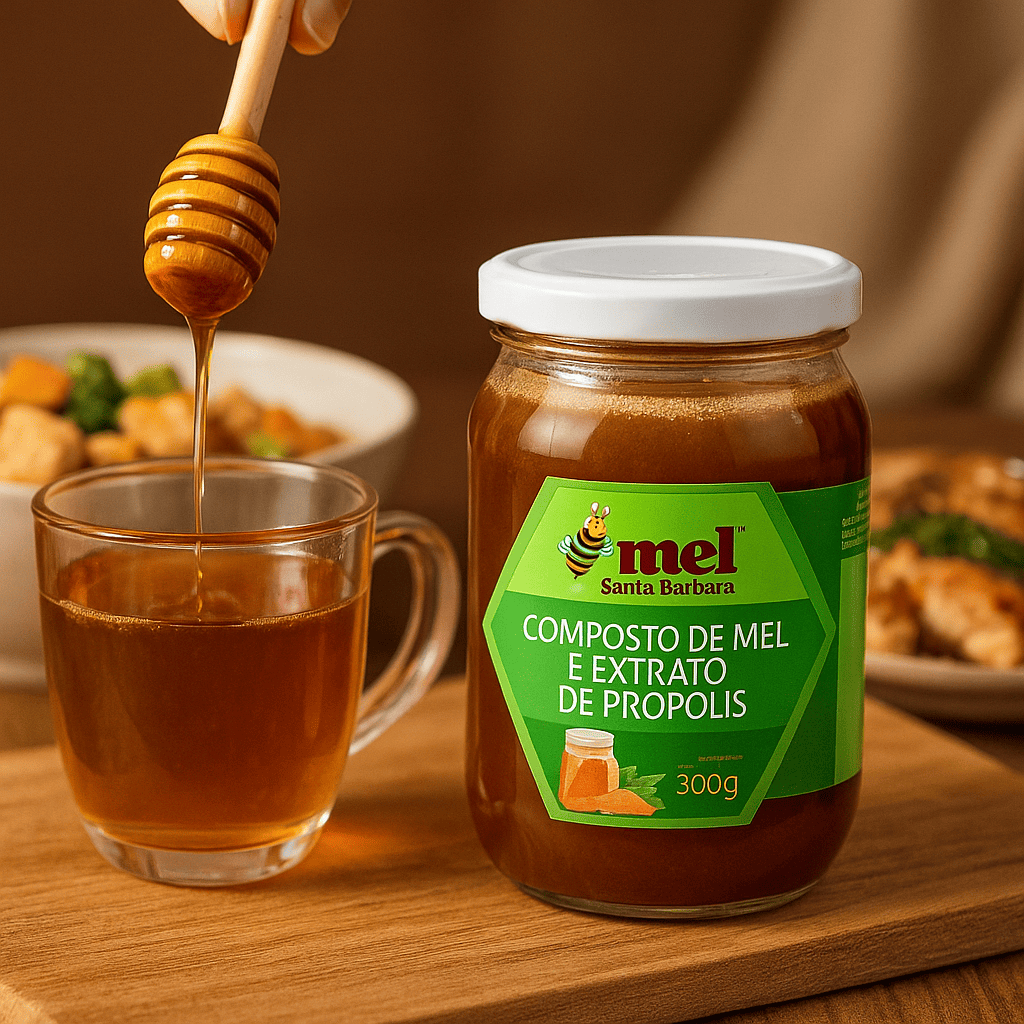 Mel com Própolis Santa Bárbara | Fortalecimento Natural da Imunidade | 100% Puro e Artesanal