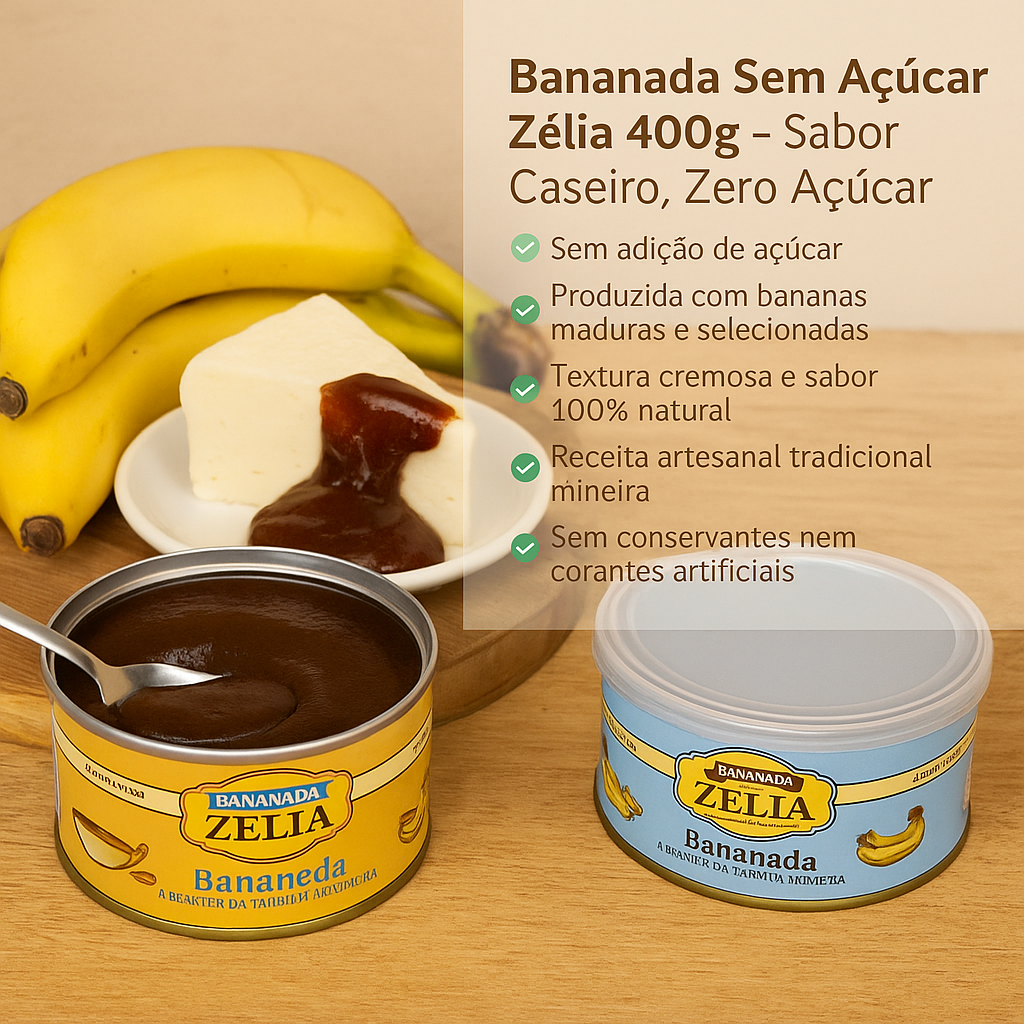 Bananada Sem Açúcar Cremosa Zélia Lata