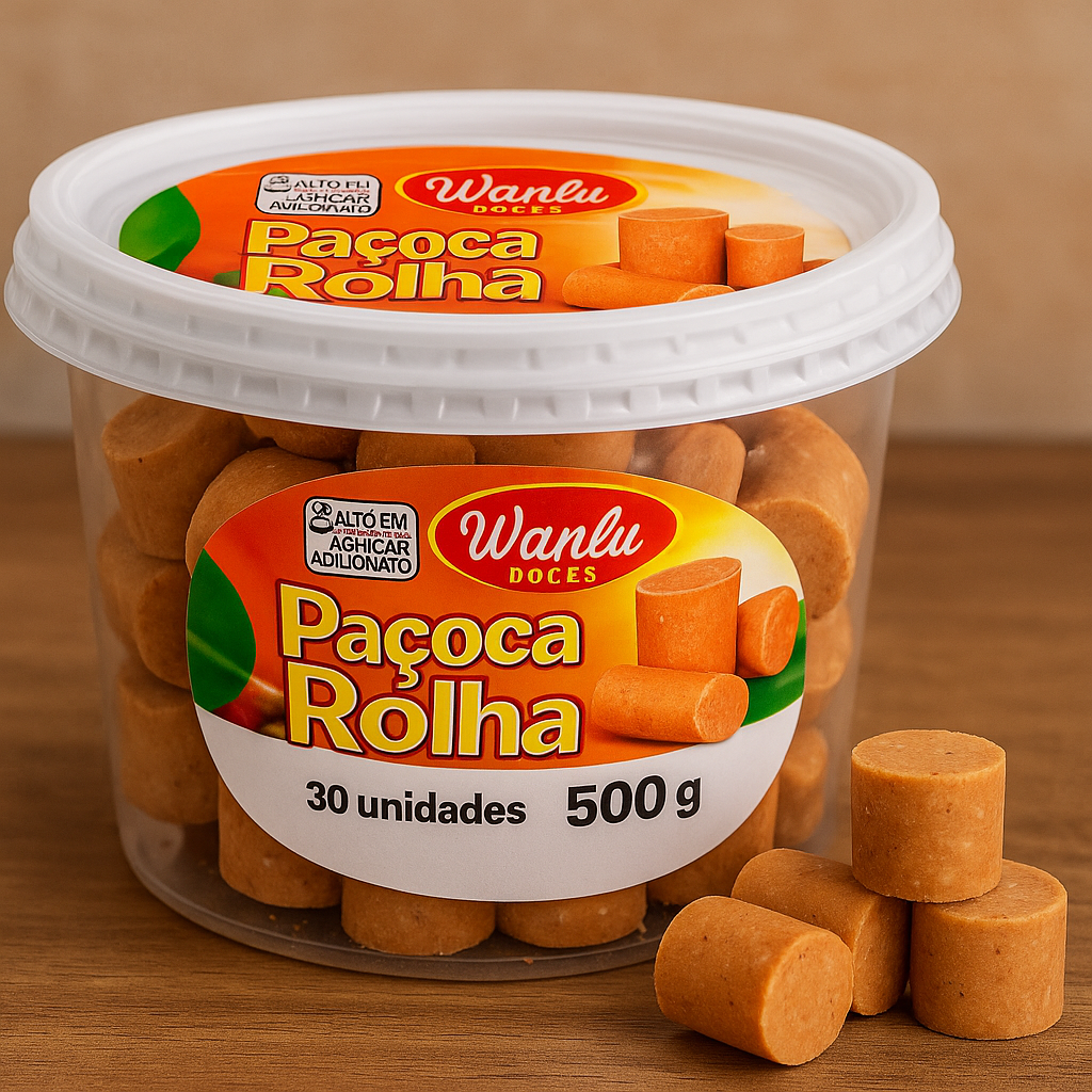 Paçoca Rolha Wanlu Pote c/ 30un - Amendoim Tradicional