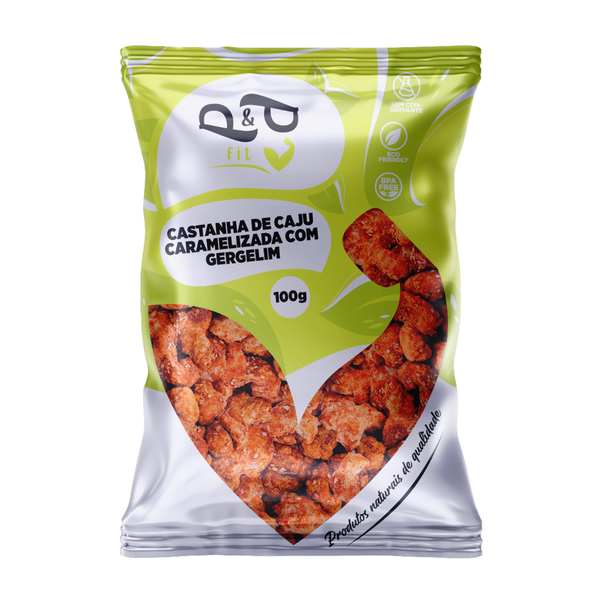 Castanha de Caju Caramelizada com Gergelim - P&P