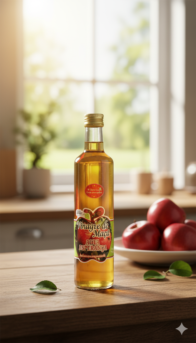 Vinagre de Maçã Orgânico Garrafa de Vidro 500ml - Nova Esperança