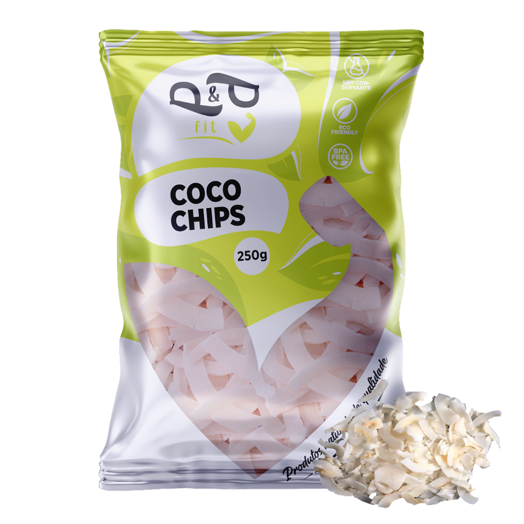Raspas de Coco Chips Natural Sem Borda  - P&P
