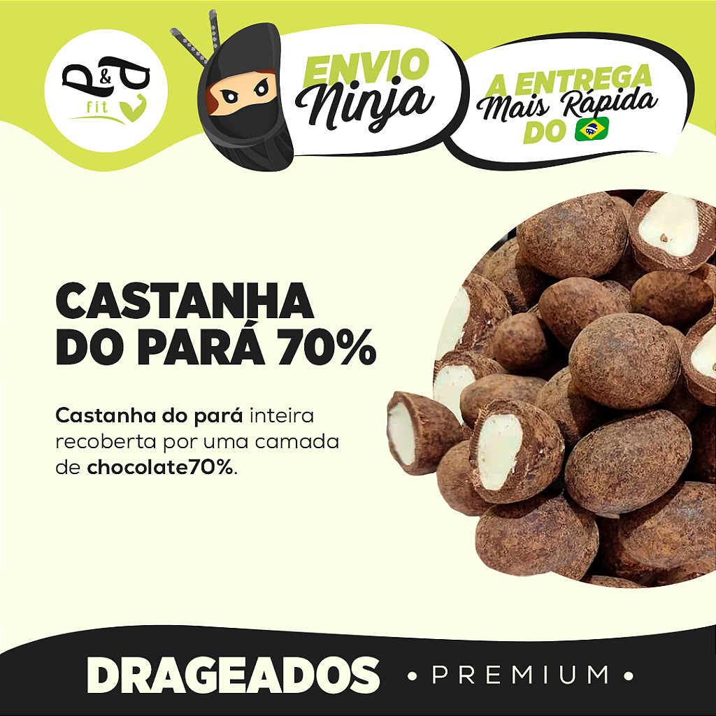 70% Chocolate Dragee with Brazil Nut – P&P