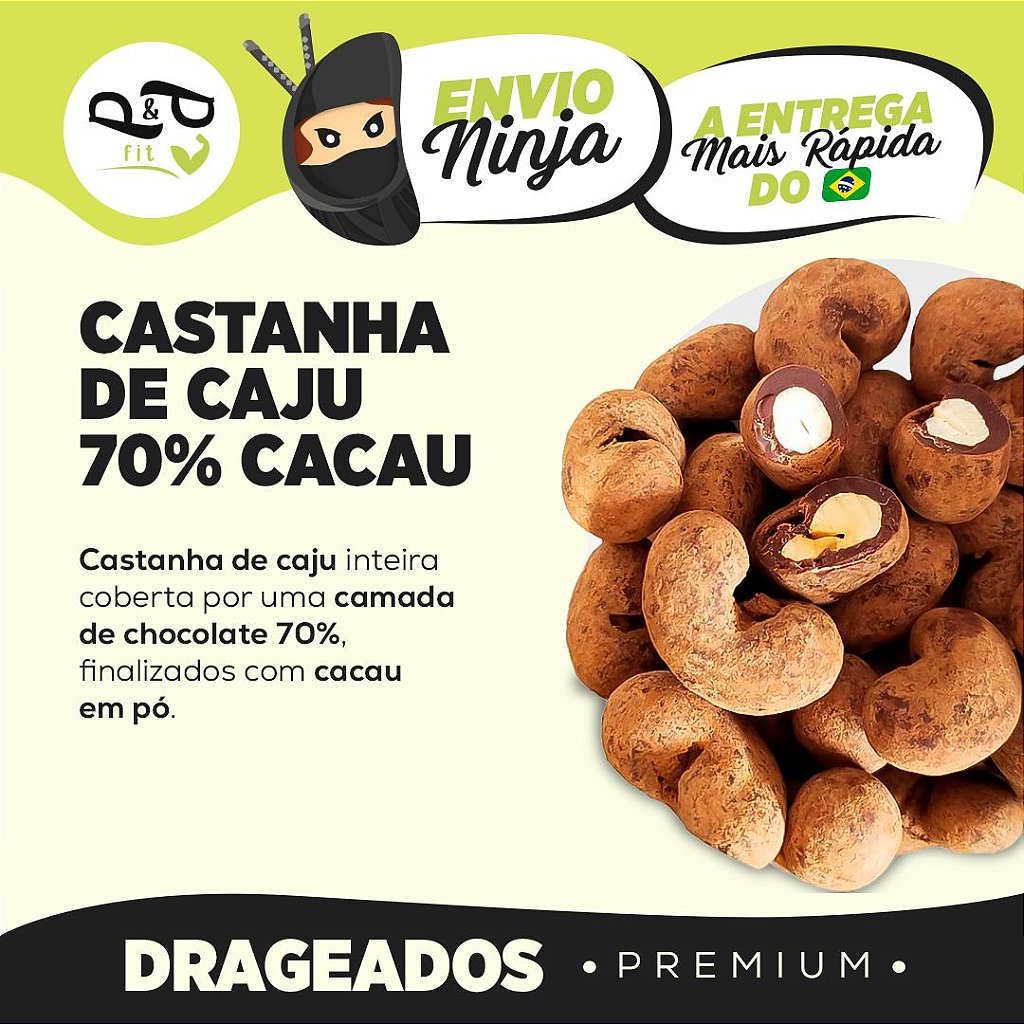 Cashew Dragee with 70% Chocolate – P&P
