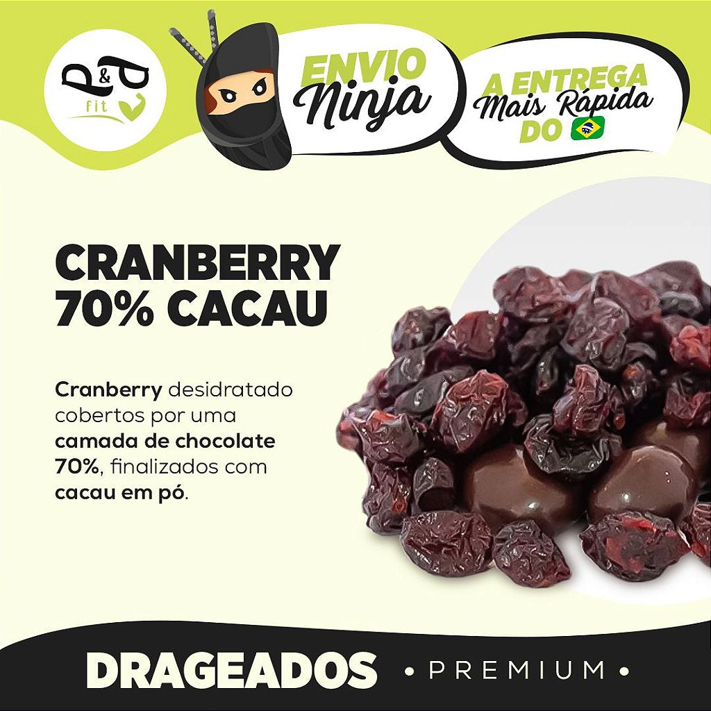 Cranberry with 70% Cocoa Dragée - P&P