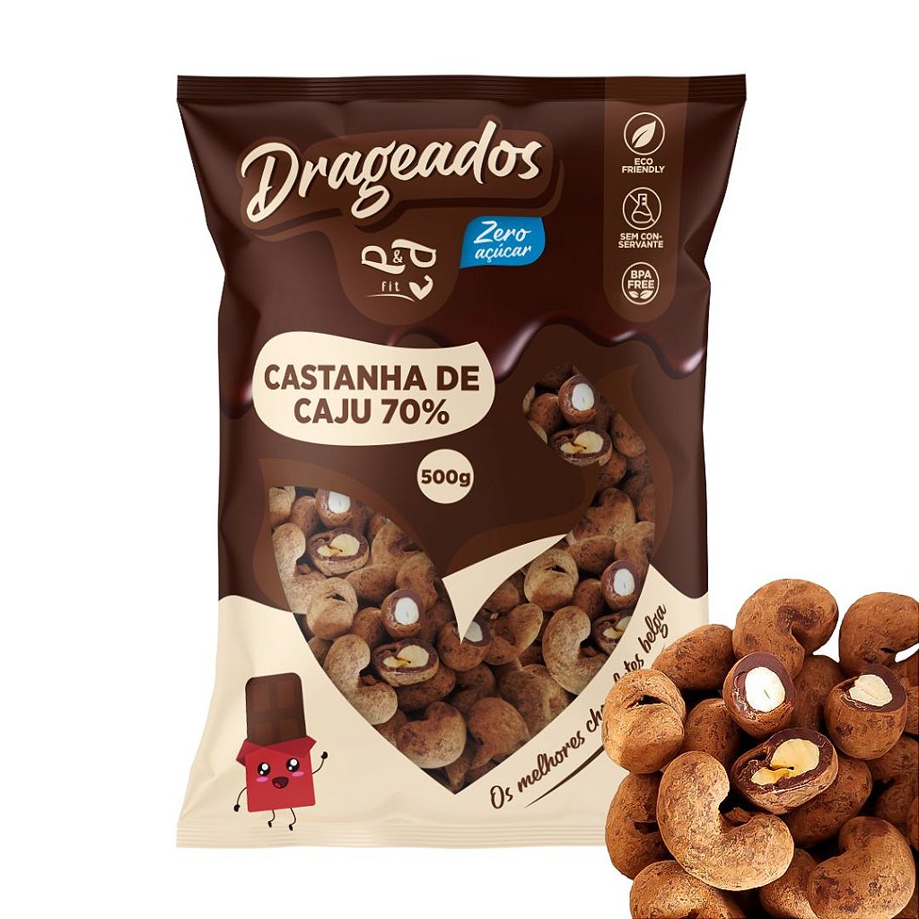 Cashew Dragee with 70% Chocolate – Sugar-Free - P&P