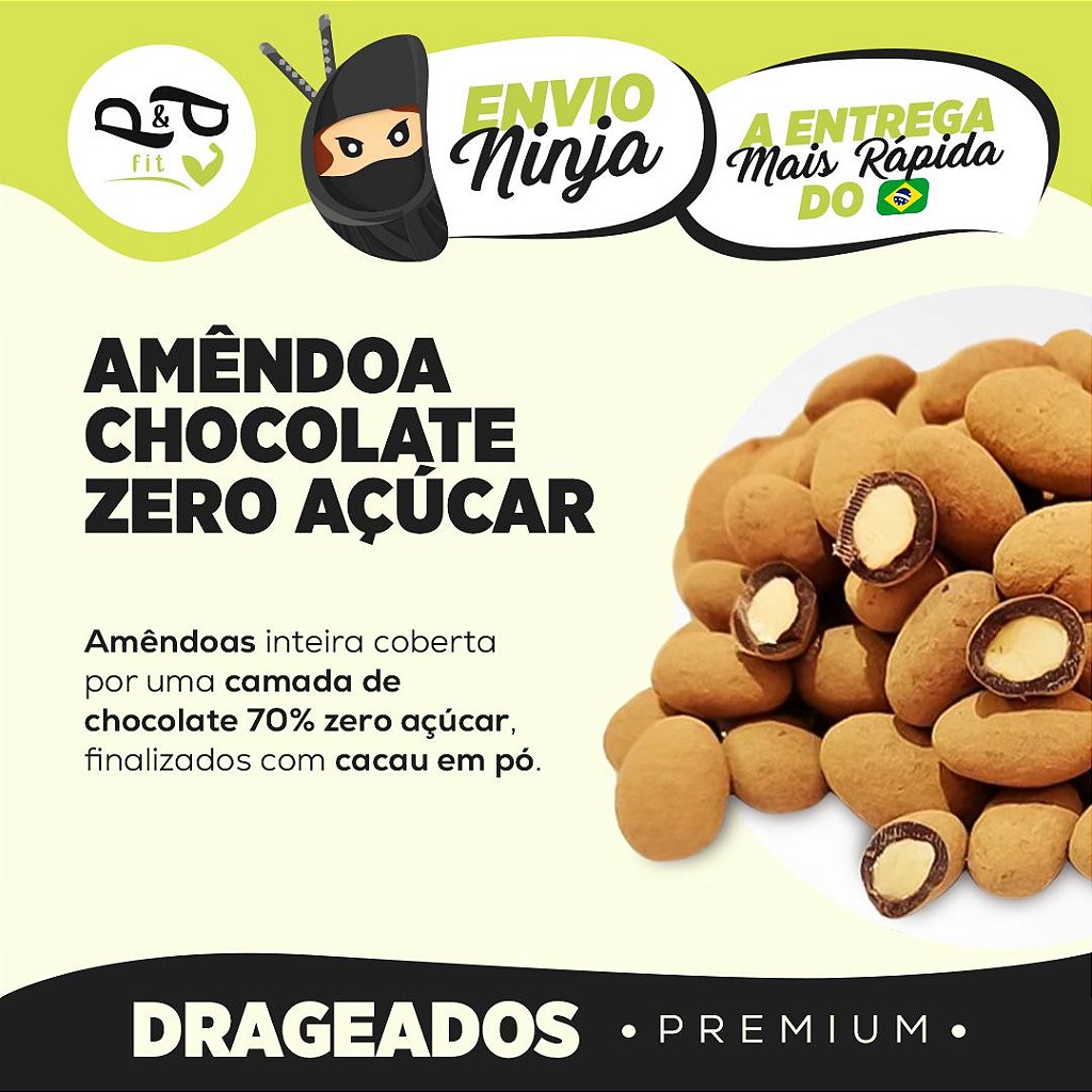 Almond Dragee with 70% Chocolate – Sugar-Free - P&P