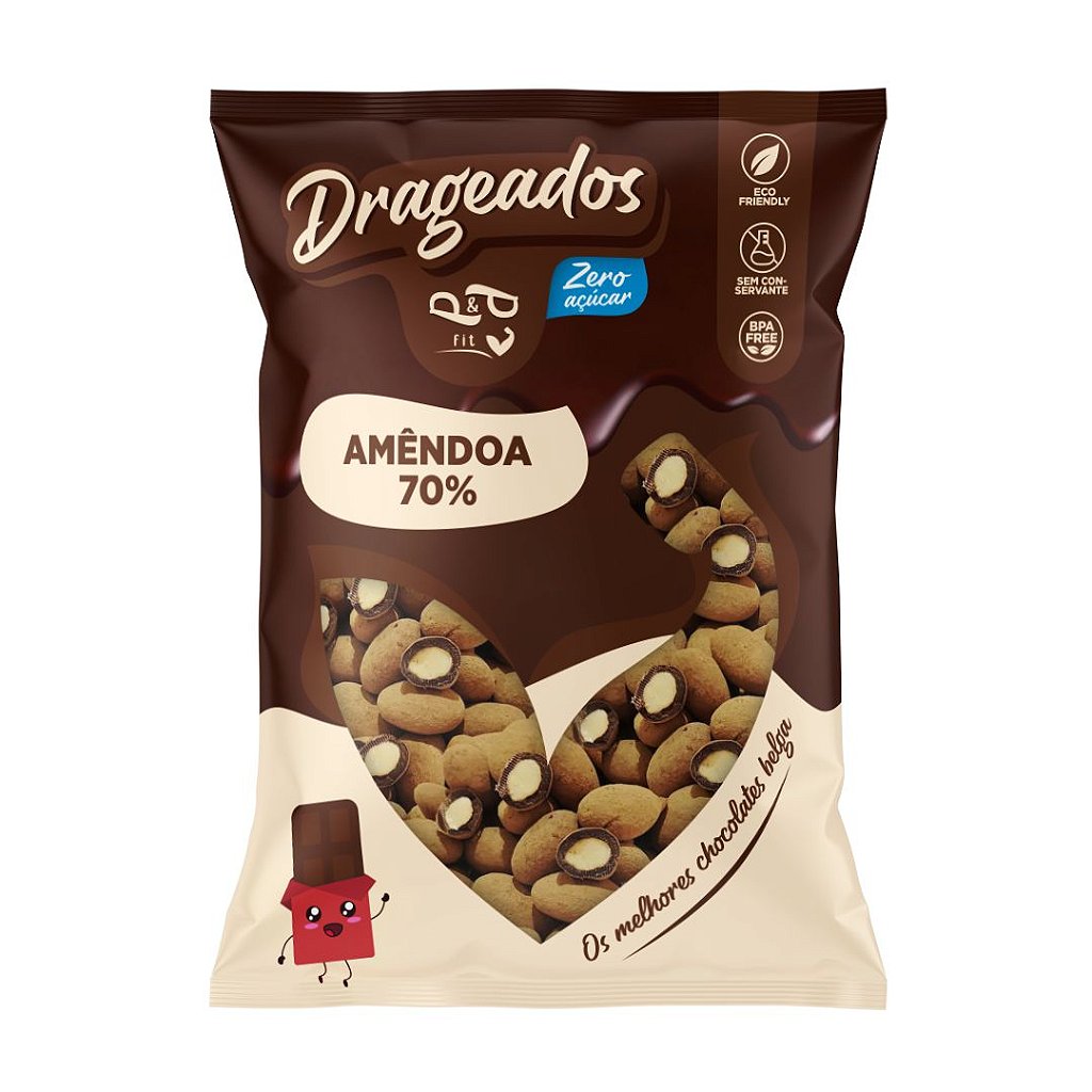 Almond Dragee with 70% Chocolate – Sugar-Free - P&P