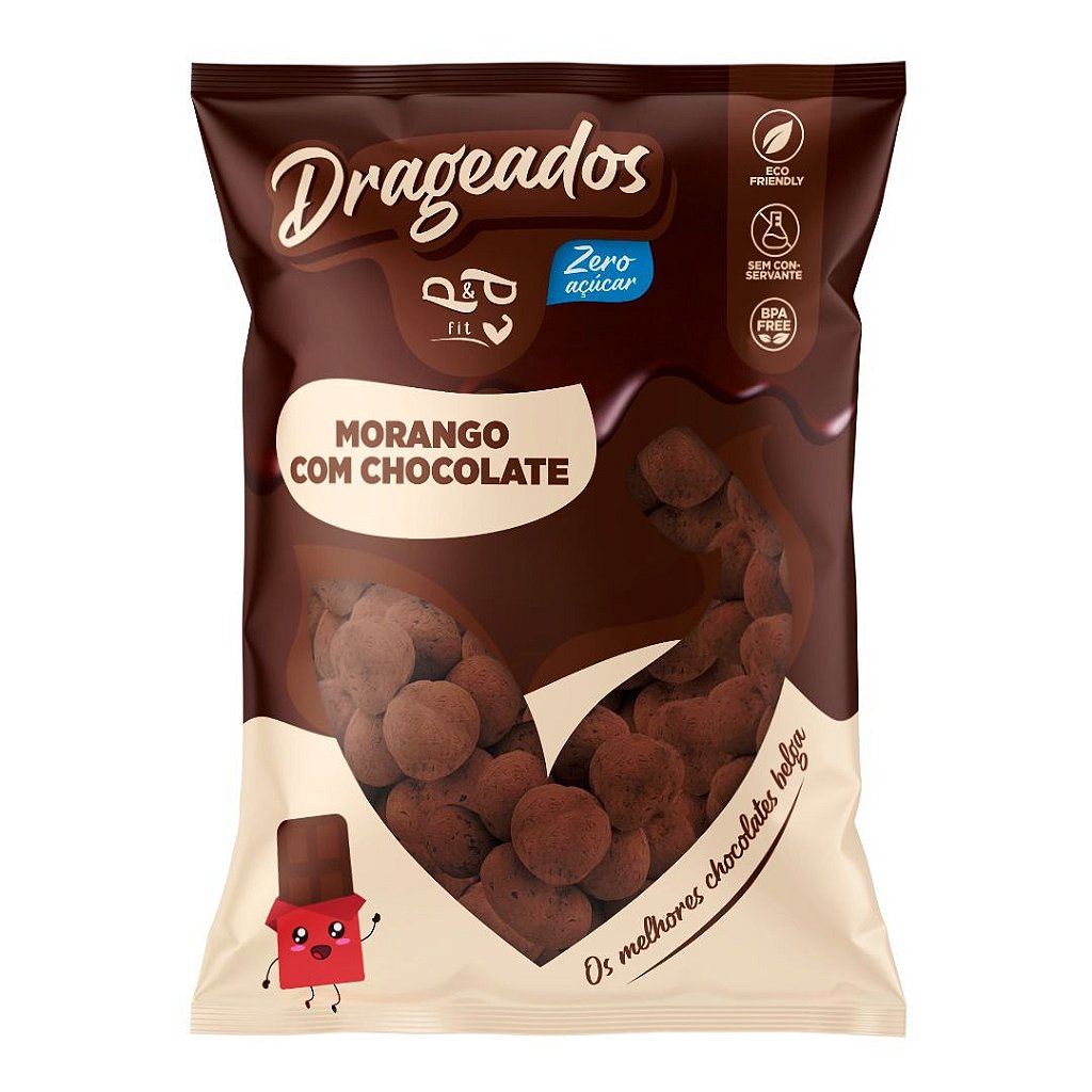 Strawberry Dragee with 70% Cocoa Chocolate – Sugar-Free - P&P