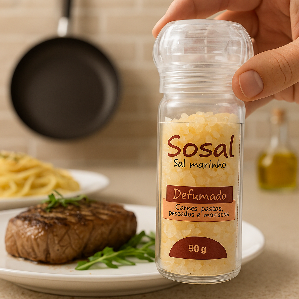 Sal Marinho Defumado Cimsal Sosal Moedor Aroma Intenso Natural