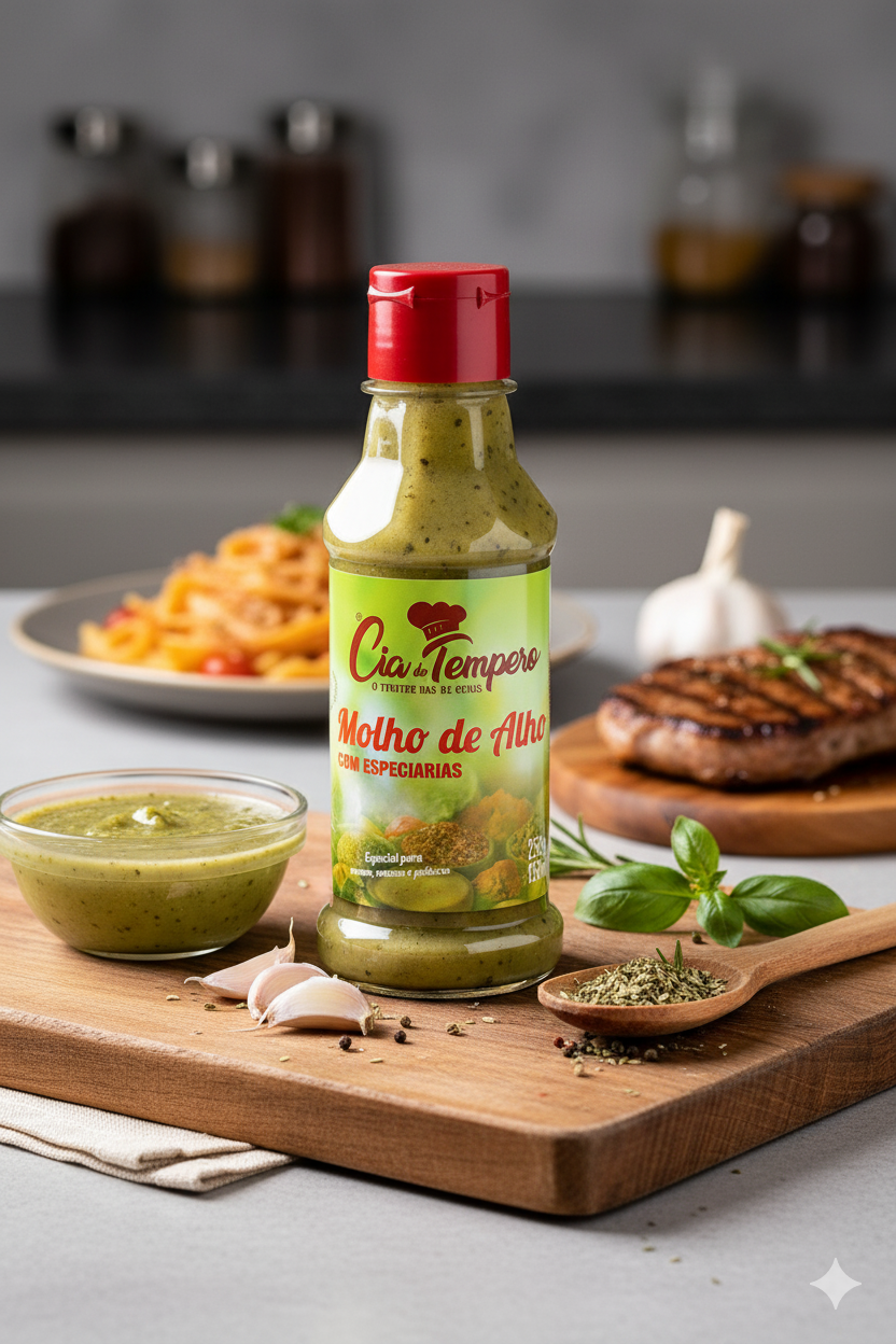 Molho Alho Com Especiarias 180ml - CIA DO TEMPERO