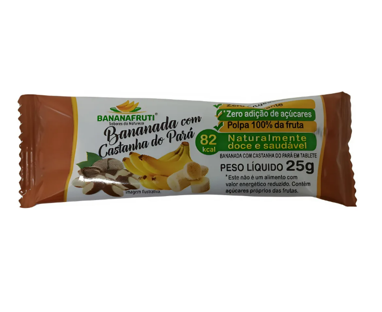 Bananada Natural com Castanha do Pará - Zero Açúcar - Pacote