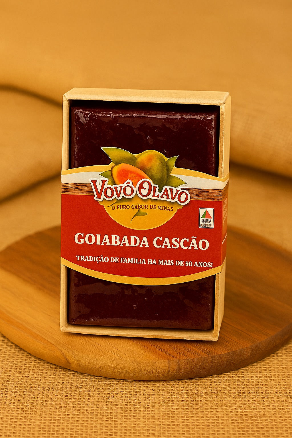 Goiabada Cascão Vovô Olavo  Barra com Caixa de Madeira | Sabor de Minas