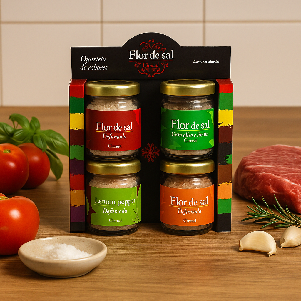 Kit Flor de Sal Cimsal Quarteto de Sabores  4x | Gourmet e Natural