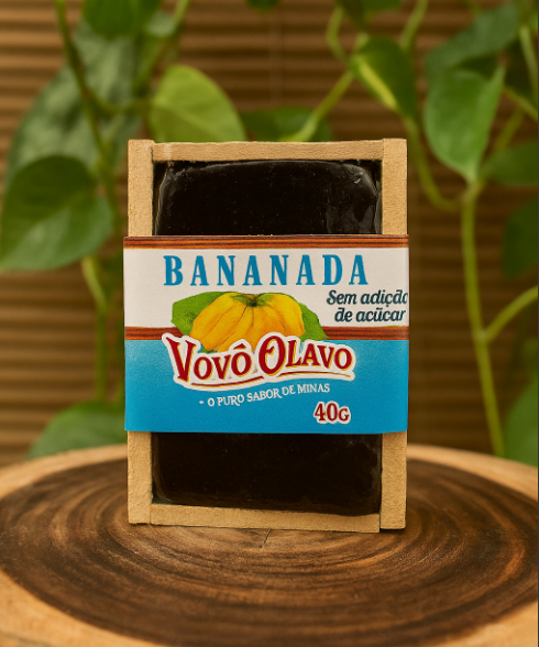 Bananada Zero Açúcar Vovô Olavo  | Caixinha de Madeira para Presente