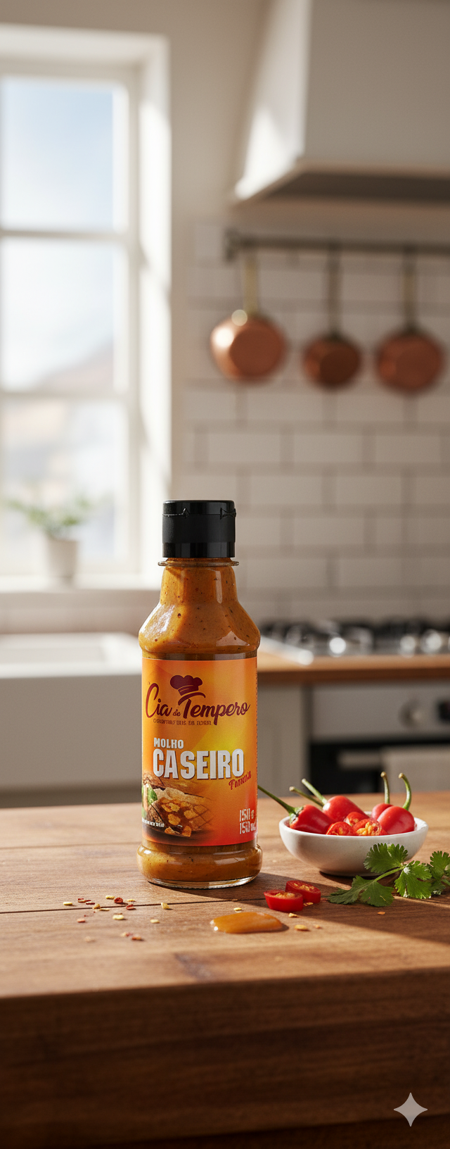 Molho Caseiro Picante 180ml - CIA DO TEMPERO