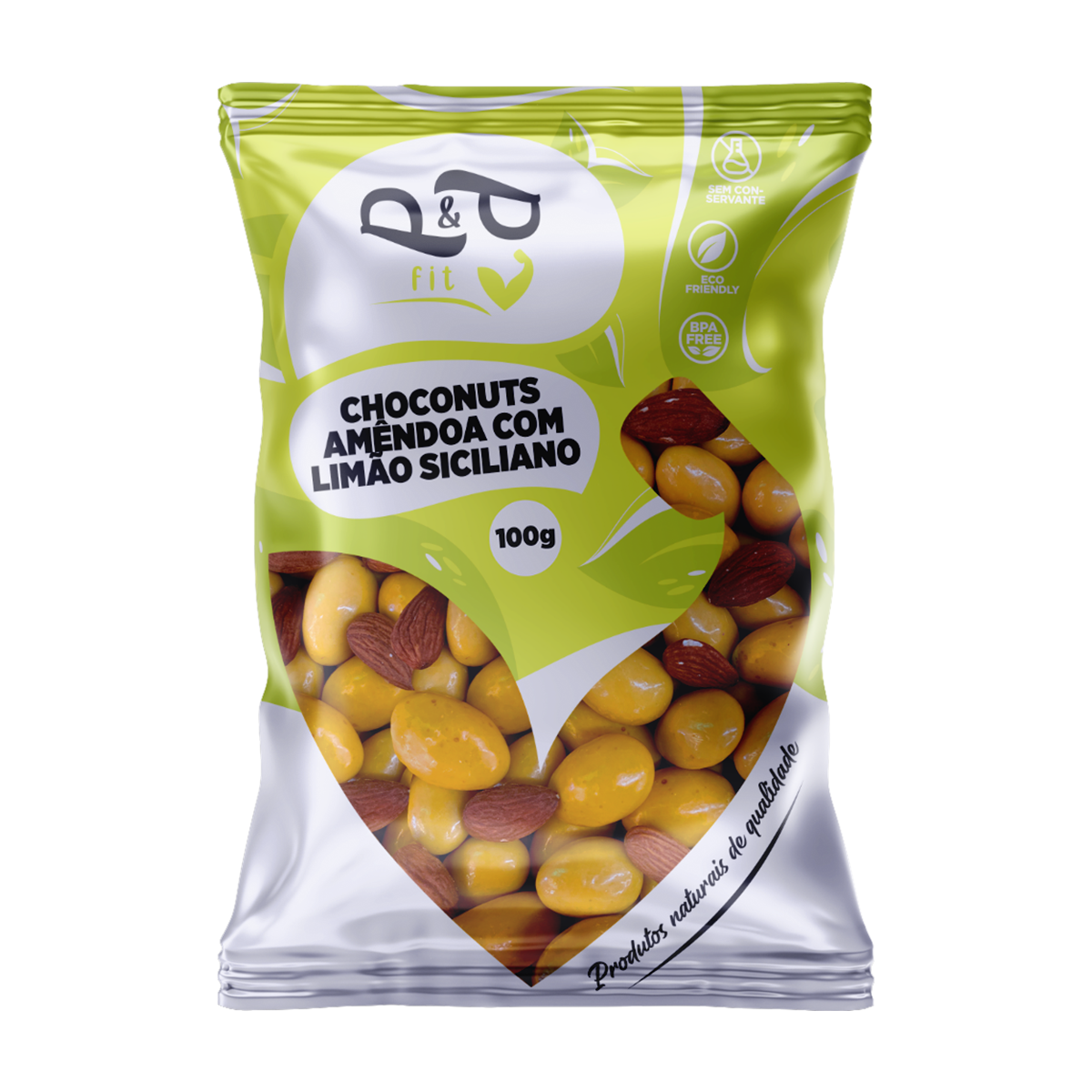 Choconuts P&P Amêndoa Chocolate Limão Siciliano Drageado