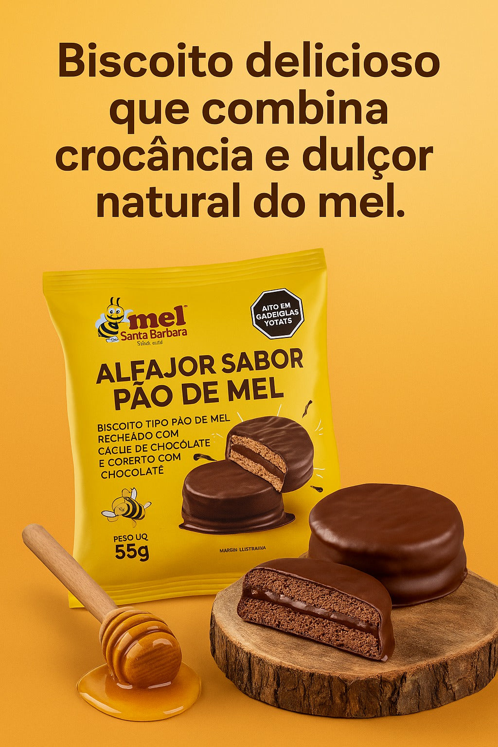 Alfajor Mel Santa Bárbara com Proteína | Sem Glúten