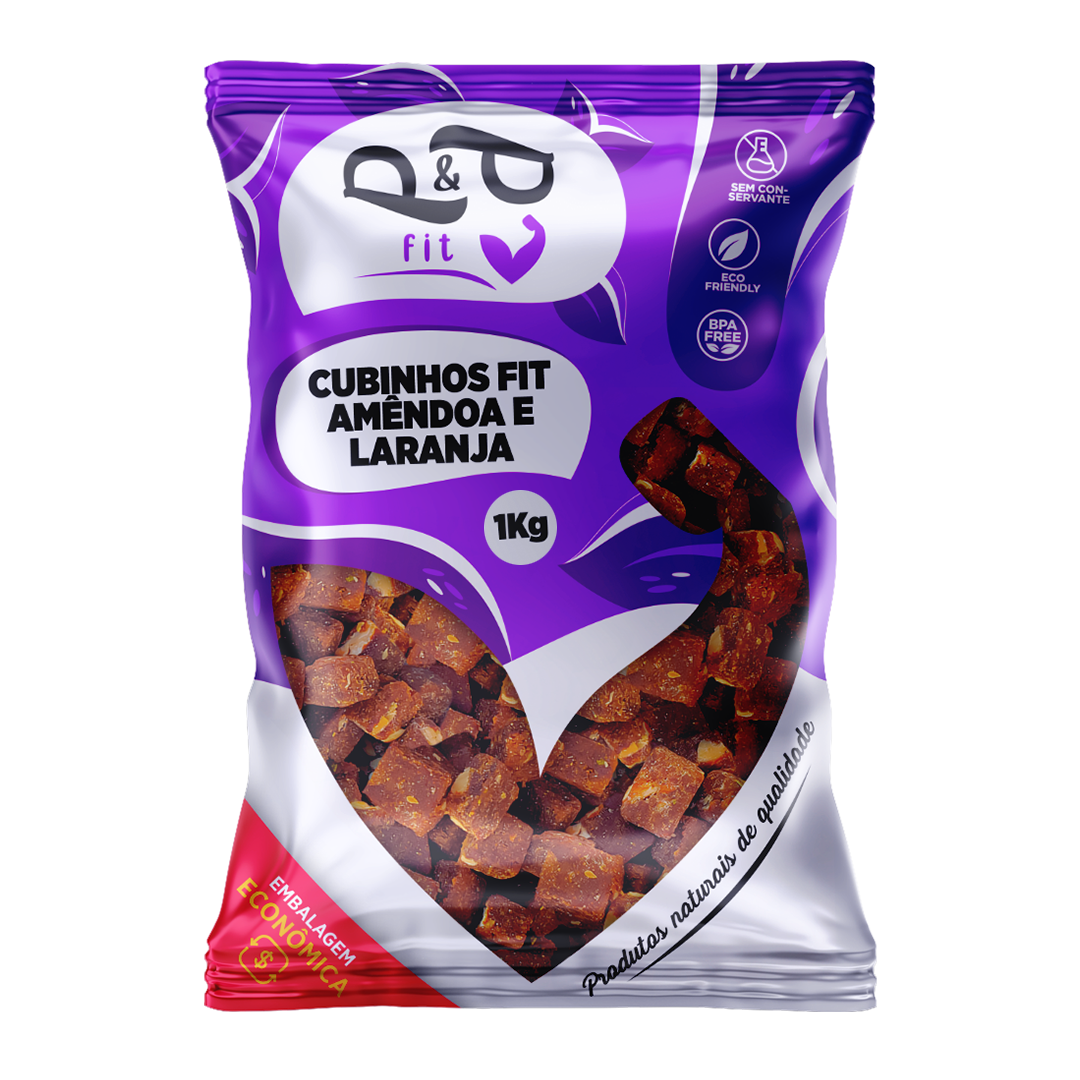 Cubinhos Fit P&P Tâmara Amêndoa e Raspas Laranja - P&P