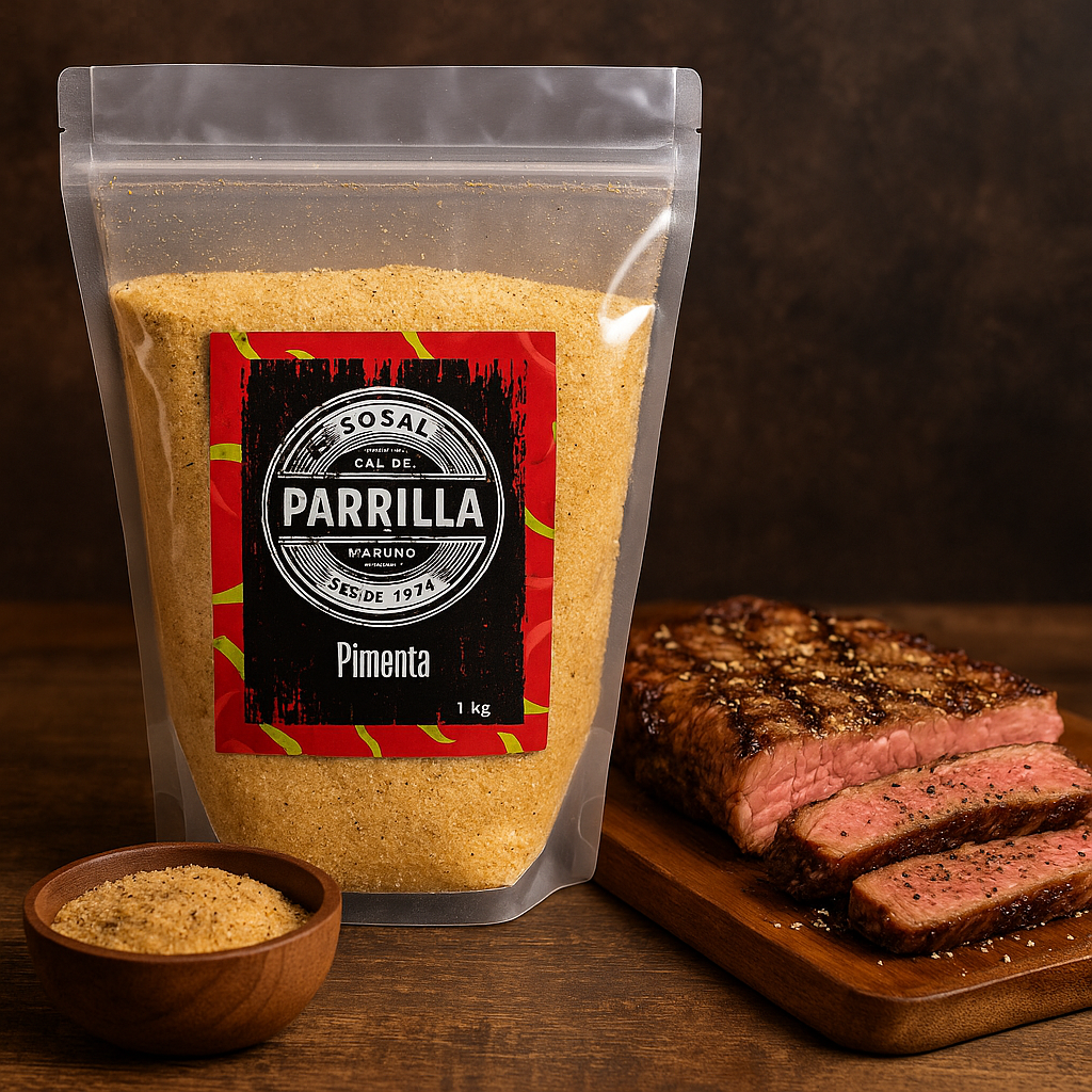 Sal de Parrilla Pimenta Sosal Cimsal Marinho Para Churrasco Gourmet