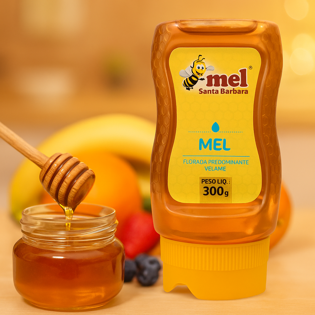 Mel Puro Santa Bárbara Bisnaga | FLORADA VELAME | Tampa Corta-Gotas | Direto da Abelha