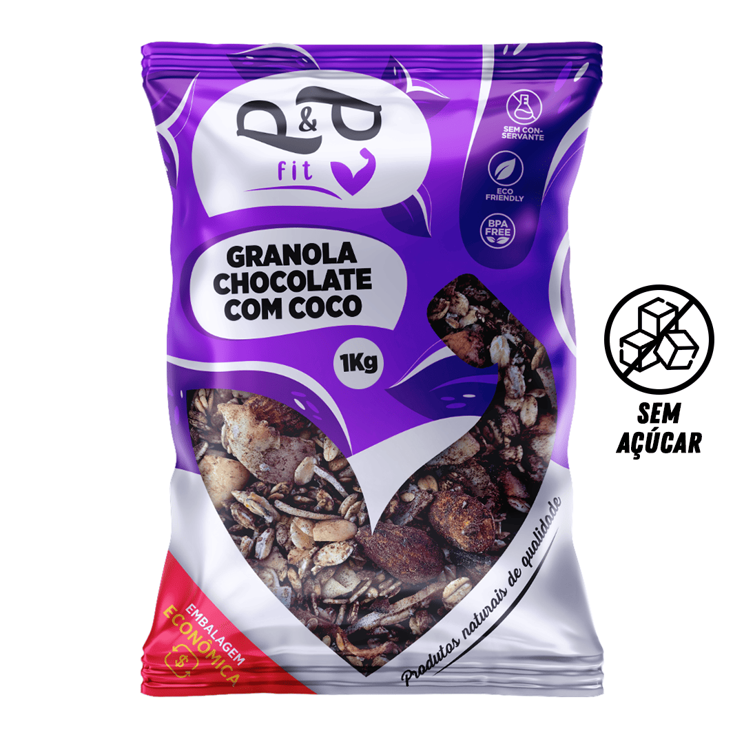 Granola Gourmet P&P Chocolate com Coco Sem Açúcar - P&P