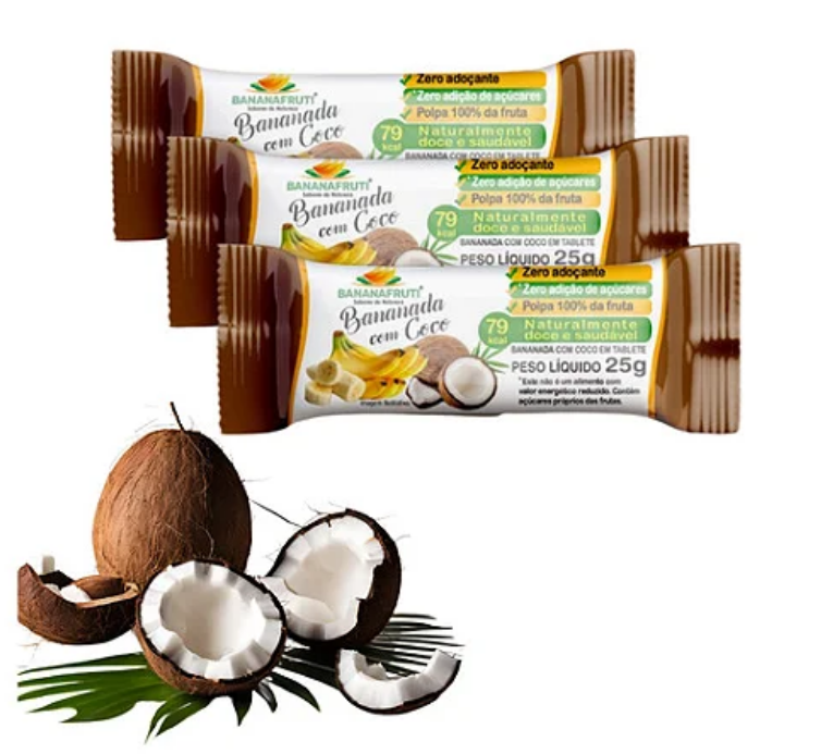Bananada Natural com Coco - Zero Açúcar - Pacote