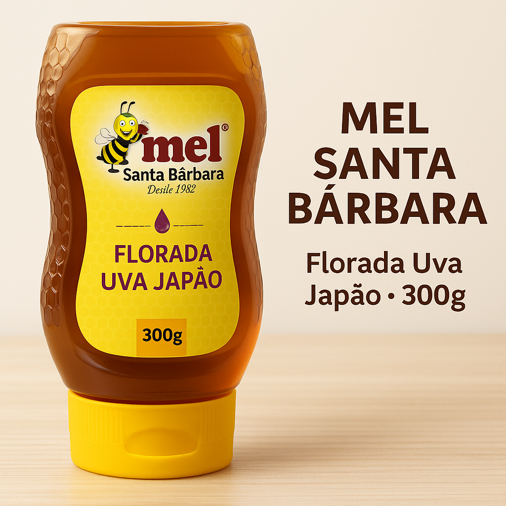 Mel Bisnaga FLORADA DE UVA JAPÃO  Mel Puro e Natural | Tampa Corta-Gotas | Sabor Suave