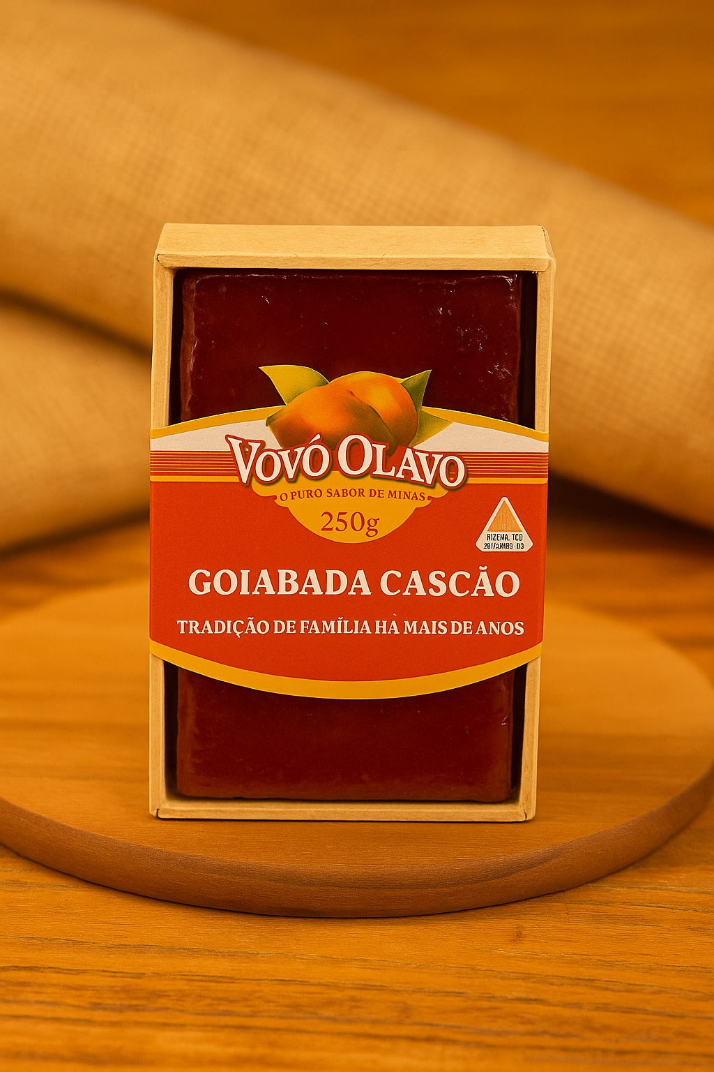 Goiabada Cascão Vovô Olavo  Barra em Madeira | Sabor Tradicional de Minas