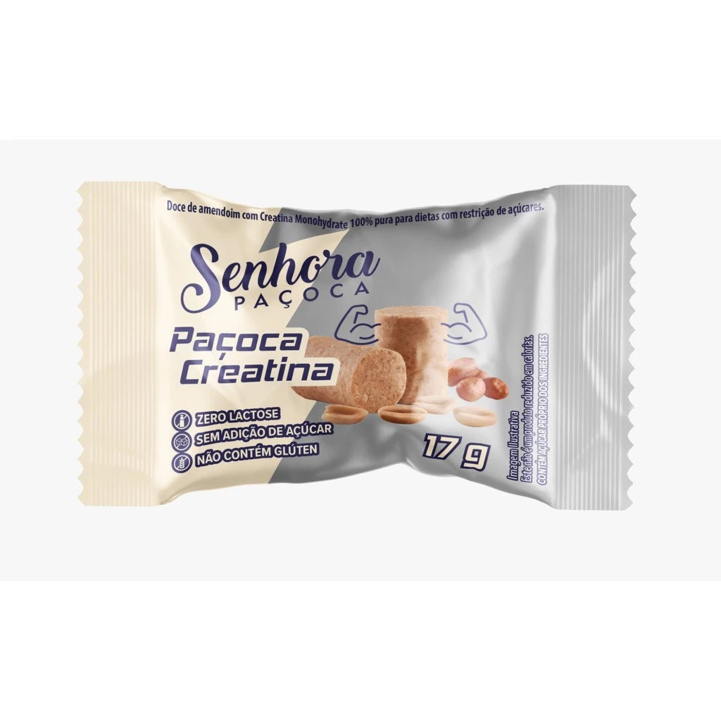 Paçoca com Creatina Sem Açúcar - Senhora Paçoca - Caixa 24un