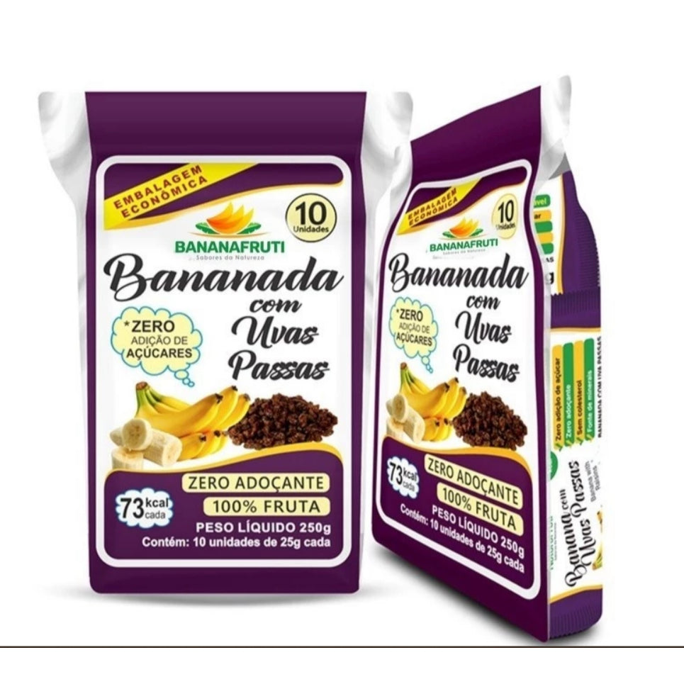 Pacote Bananada Natural - com Uva Passa