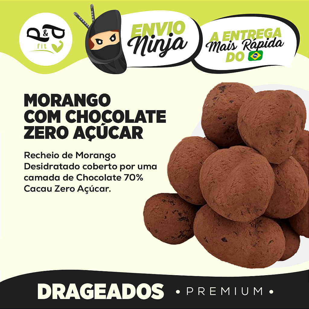 Strawberry Dragee with 70% Cocoa Chocolate – Sugar-Free - P&P
