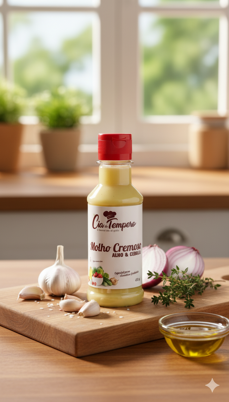Molho Cremoso Alho e Cebola 180ML CIA DO TEMPERO