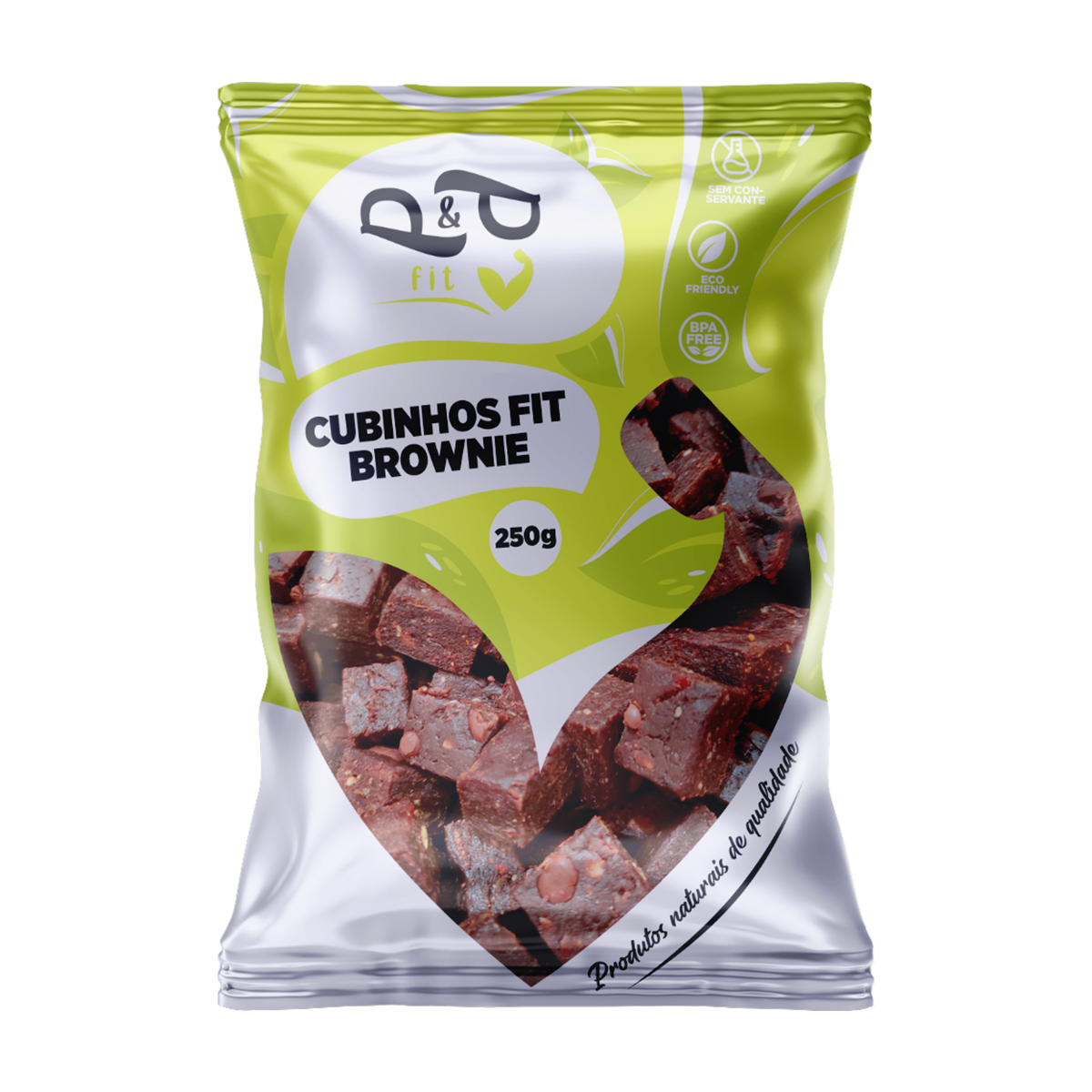 Cubinhos Fit P&P  Brownie, Café e Gotas de Chocolate - P&P
