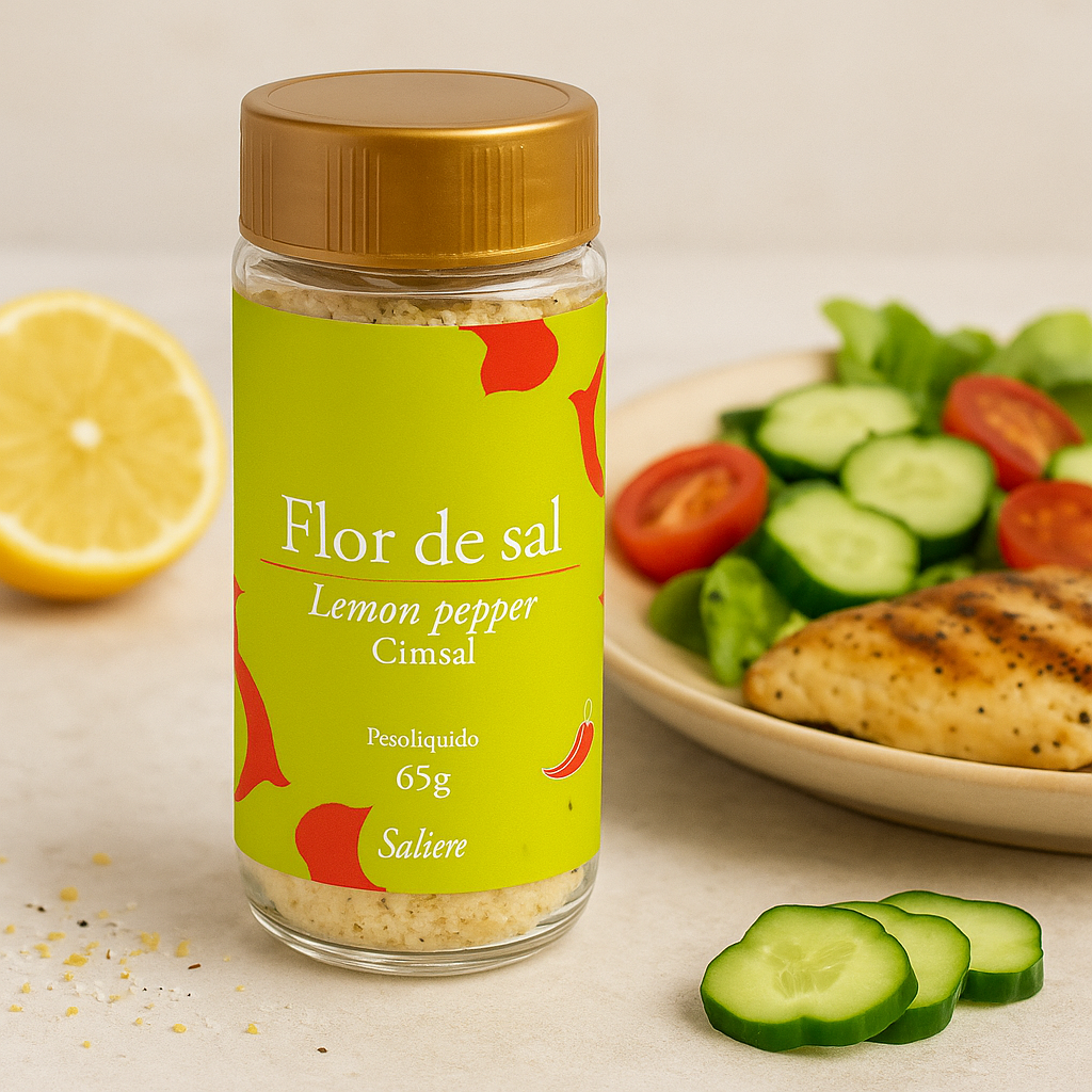 Flor de Sal Lemon Pepper Cimsal Salière  Toque Cítrico e Picante Natural